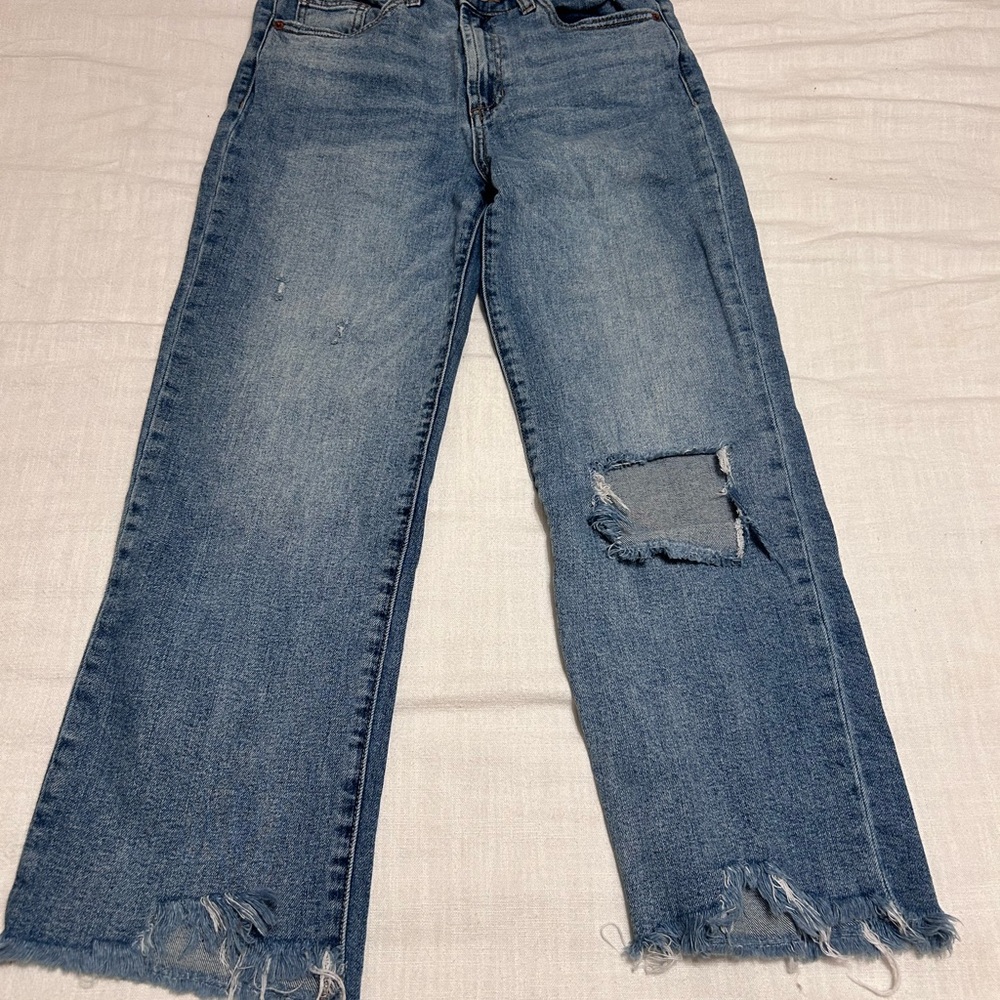 Women's Sneak Peek Distressed Wide-Leg Jeans